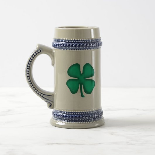 Lucky 4 Leaf Irish Clover beer stein Bierpul (Links)