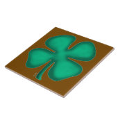 Lucky 4 Leaf Irish Clover brown large tile Tegeltje (Zijkant)