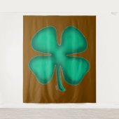 Lucky 4 Leaf Irish Clover brown tapestry Wandkleed (Voorkant)