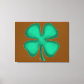 Lucky 4 Leaf Irish Clover bruin canvas print (Voorkant)