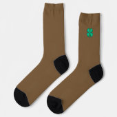 Lucky 4 Leaf Irish Clover bruin premium sokken (Links)