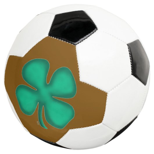 Lucky 4 Leaf Irish Clover bruin voetbal (Drie kwart)