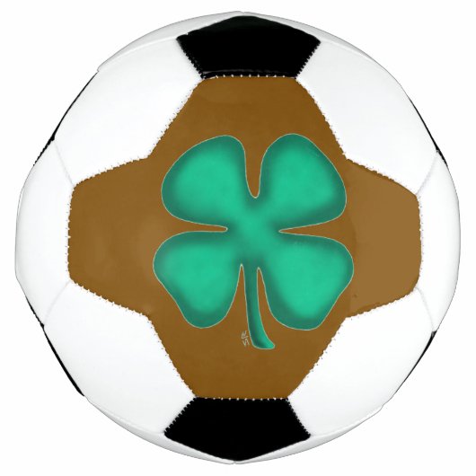 Lucky 4 Leaf Irish Clover bruin voetbal (Voorkant)