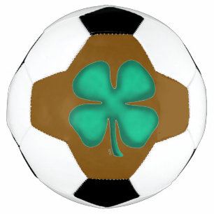Lucky 4 Leaf Irish Clover bruin voetbal