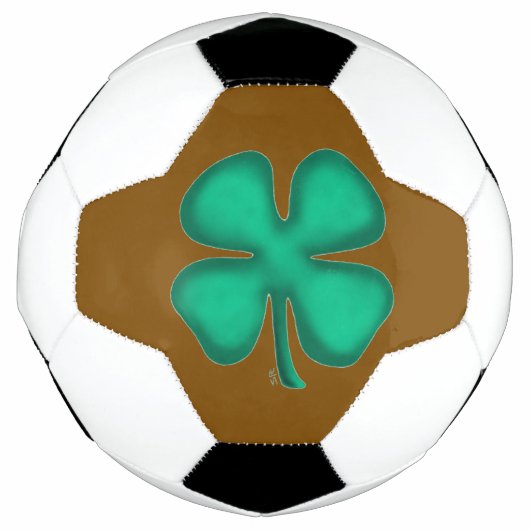 Lucky 4 Leaf Irish Clover bruin voetbal (Voorkant)