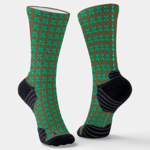 Lucky 4 Leaf Irish Clover bruine performance sokke Sokken