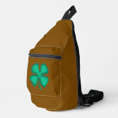 Lucky 4 Leaf Irish Clover bruine rugzak (Rechterhoek)