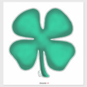 Lucky 4 Leaf Irish Clover extra lg contour sticker (Vel)