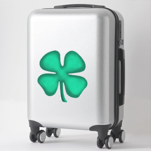 Lucky 4 Leaf Irish Clover extra lg contour sticker (Koffer)