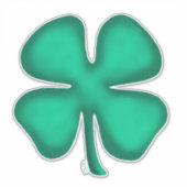 Lucky 4 Leaf Irish Clover extra lg contour sticker (Voorkant)