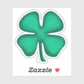 Lucky 4 Leaf Irish Clover extra sm contour sticker (Vel)