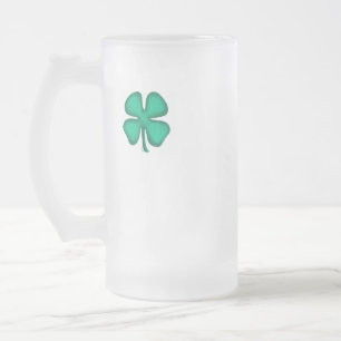 Lucky 4 Leaf Irish Clover frosted beer mok