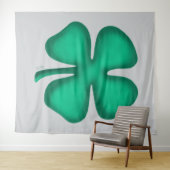 Lucky 4 Leaf Irish Clover gray tapestry Wandkleed (In Situ (horizontaal))