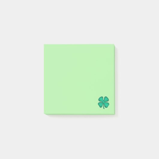Lucky 4 Leaf Irish Clover green 3x3 note pads (Voorkant)