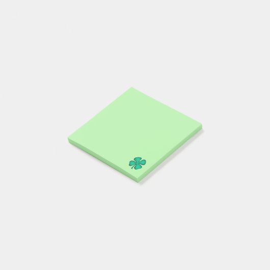 Lucky 4 Leaf Irish Clover green 3x3 note pads (Schuin)