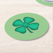 Lucky 4 Leaf Irish Clover green round onderzetters (Gebogen)