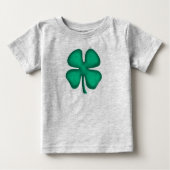 Lucky 4 Leaf Irish Clover Grey baby T shirt (Voorkant)