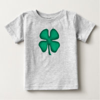 Lucky 4 Leaf Irish Clover Grey baby T shirt