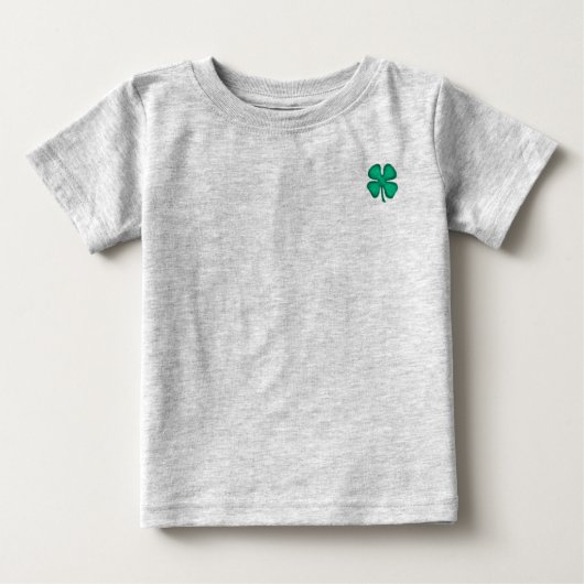 Lucky 4 Leaf Irish Clover Grey baby T shirt (Voorkant)