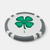 Lucky 4 Leaf Irish Clover grijs 1 streep poker chi Chips (Enkel)