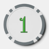 Lucky 4 Leaf Irish Clover grijs 1 streep poker chi Chips (Achterkant)