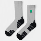 Lucky 4 Leaf Irish Clover grijs performance sokken (Links)