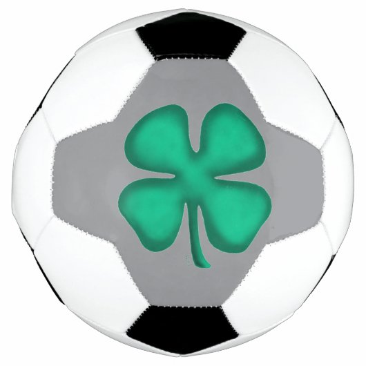 Lucky 4 Leaf Irish Clover grijs voetbal (Voorkant)