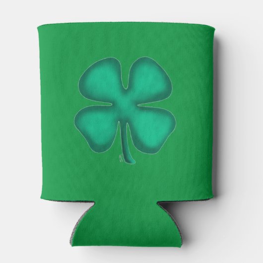 Lucky 4 Leaf Irish Clover groene koelbox 2-zijdig Blikjeskoeler (Achterkant)