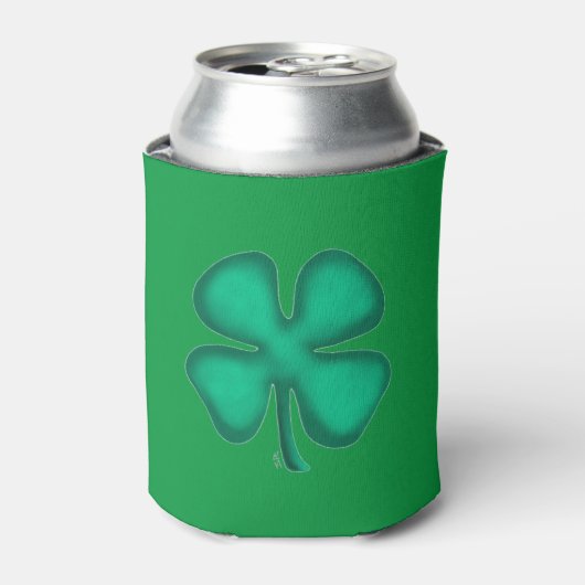 Lucky 4 Leaf Irish Clover groene koelbox Blikjeskoeler (Blikje Voorkant)