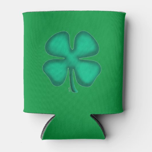 Lucky 4 Leaf Irish Clover groene koelbox Blikjeskoeler (Voorkant)