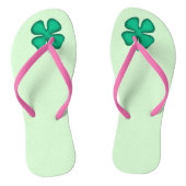 Lucky 4 Leaf Irish Clover groene teenslippers (Voetbed)