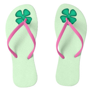Lucky 4 Leaf Irish Clover groene teenslippers