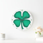 Lucky 4 Leaf Irish Clover grote klok (Huis)