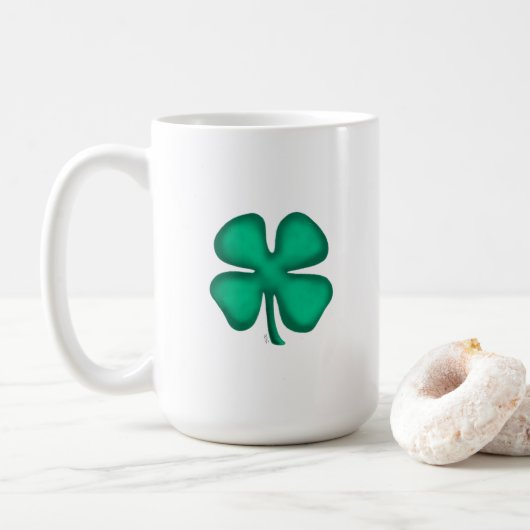 Lucky 4 Leaf Irish Clover grote mok (Met donut)