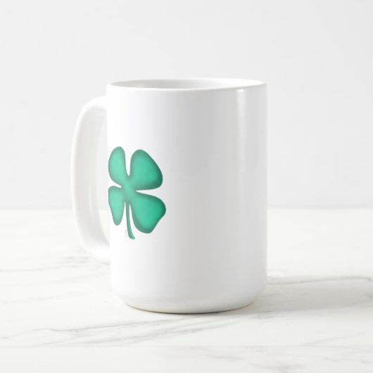Lucky 4 Leaf Irish Clover grote mok (Voorkant links)