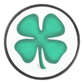 Lucky 4 Leaf Irish Clover hockey puck (Voorkant)