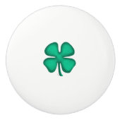 Lucky 4 Leaf Irish Clover-keramische knop (Voorkant)