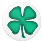 Lucky 4 Leaf Irish Clover-keramische knop (Voorkant)