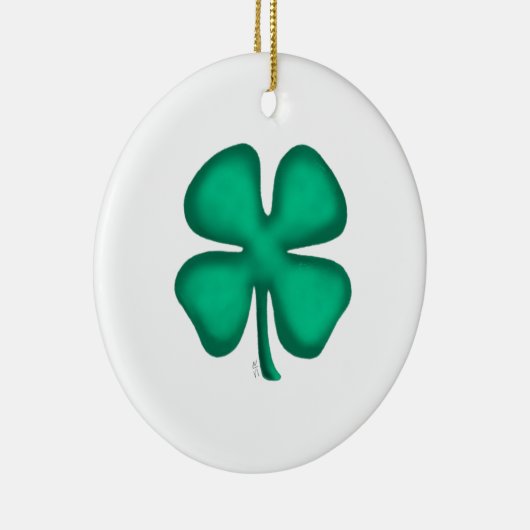 Lucky 4 Leaf Irish Clover-keramische versiering, t Keramisch Ornament (Rechts)