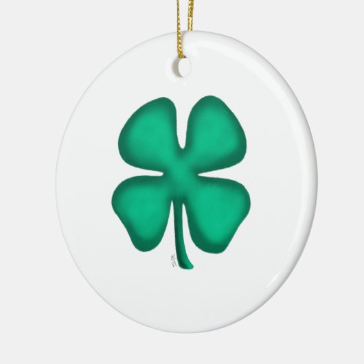 Lucky 4 Leaf Irish Clover-keramische versiering, t Keramisch Ornament (Links)
