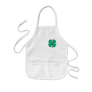 Lucky 4 Leaf Irish Clover kinder chef apron Schort