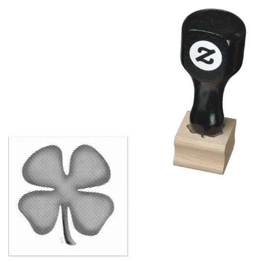 Lucky 4 Leaf Irish Clover kleine rubberstempel (Gestempeld)