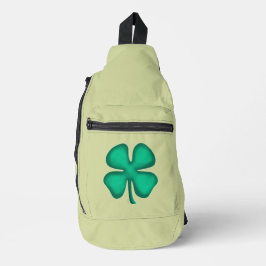 Lucky 4 Leaf Irish Clover lichtgroene rugzak (Voorkant)