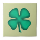 Lucky 4 Leaf Irish Clover light green small tile Tegeltje (Voorkant)