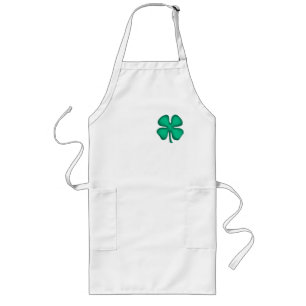 Lucky 4 Leaf Irish Clover long chef apron Lang Schort