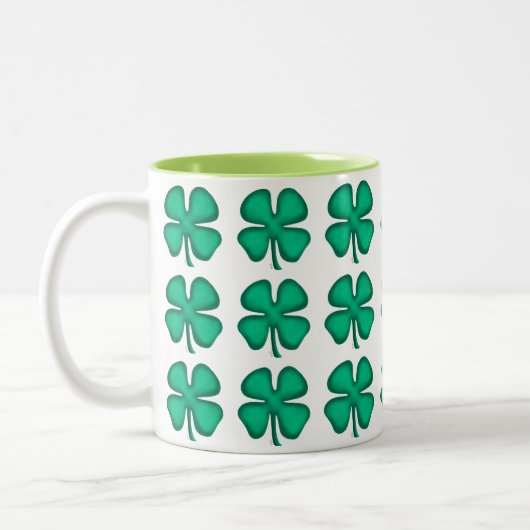 Lucky 4 Leaf Irish Clover mok met twee toon (Links)