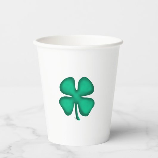 Lucky 4 Leaf Irish Clover papieren bekers (Voorkant)
