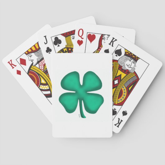 Lucky 4 Leaf Irish Clover Poker speelkaarten (Achterkant)