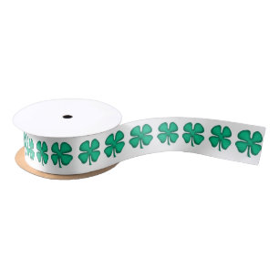 Lucky 4 Leaf Irish Clover ribbon spool Satijnen Lint