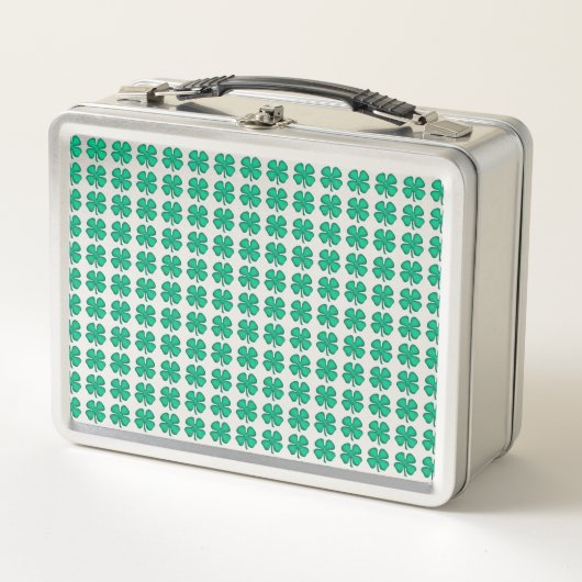 Lucky 4 Leaf Irish Clover roestvrij stl lunchbox (Voorkant)
